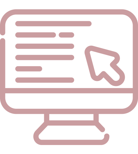 icono de un ordenador en rosa