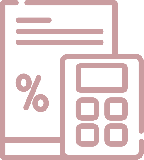 icono de una calculadora y unos papeles