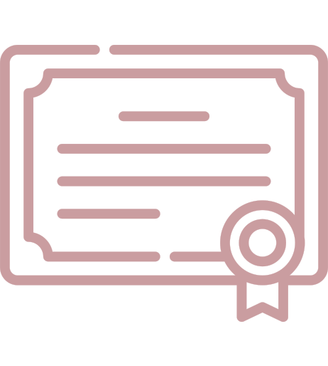 icono de un título certificado en rosa