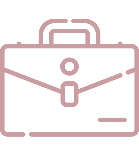 icono de un maletín en rosa