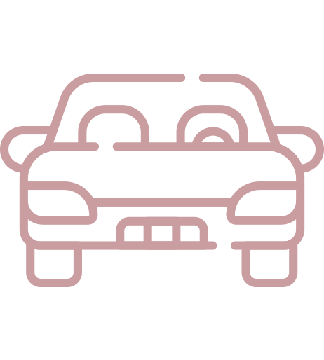 icono de un coche en rosa